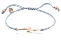 Bransoletka Z Piorunem / Błyskawicą Rose Gold Na Szarym Sznurku
