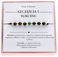 Bransoletka z turmalinem i malachitem SZCZĘŚCIA I SUKCESU TALIZMAN SR 925 ArtWings