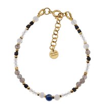 Bransoletka znak zodiaku Koziorożec - mix kamieni i srebro złocone Skorulski Jewellery