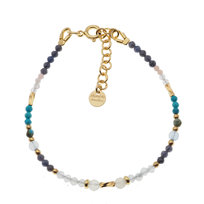 Bransoletka znak zodiaku wodnik - mix kamieni i srebro złocone Skorulski Jewellery