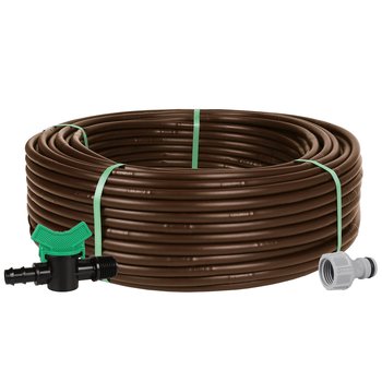 Brązowa linia kroplująca Rivulis HYDRO 16mm/0,33m/2,2l/h + przyłącze kranowe Gardena 50m+przyłącze+zawór - sarcia.eu