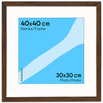 Brązowa ramka na zdjęcia HEN PASS 4  40x40 cm z passe partout (30x30 cm)