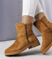 Brązowe botki ocieplane Salona-38