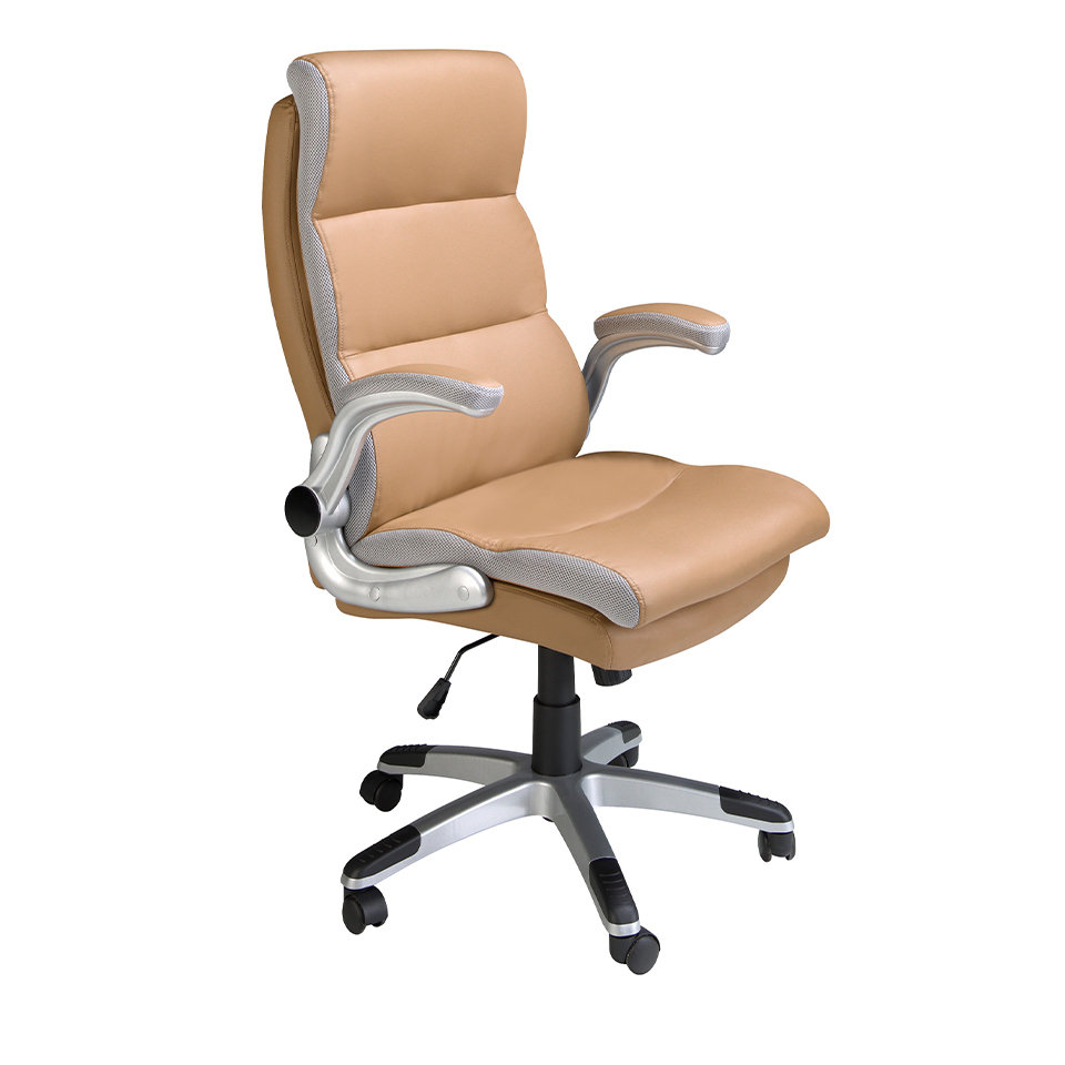 Фото - Комп'ютерне крісло Brązowe obrotowe krzesło biurowe ze sztucznej skóry