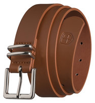 Brązowy pasek damski do sukienki PETERSON klasyczny elegancki do spodni srebrna klamra casualowy