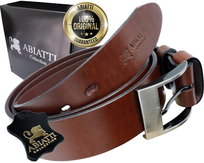 Brązowy Skórzany Pasek Męski Do Spodni Szeroki Pas Do Jeansów Gruba Skóra