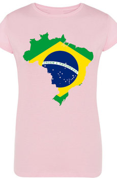 Brazylia Modny Damski T-Shirt Flaga Rozm.S - Inna marka