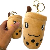 Breloczek brelok pluszowy BUBBLE TEA kawaii - Brązowy