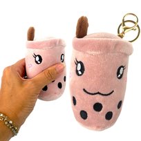 Breloczek brelok pluszowy BUBBLE TEA kawaii - jasny róż
