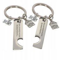 Breloczek do kluczy dla rodziny prezent nowy dom Dom tu zaczyna się nasza