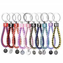 Breloczek do kluczy kolorowa linka w kratkę uchwyt do kluczy różne kolory