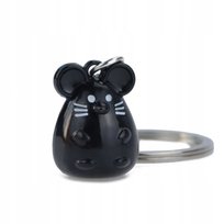 Breloczek do kluczy prezent dla Myszki dla niej na szczęście czarna mysza