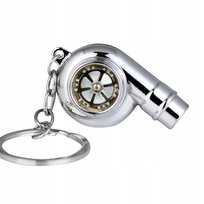 Breloczek do kluczy turbina prezent dla kierowcy srebrny gwizdek nowe auto