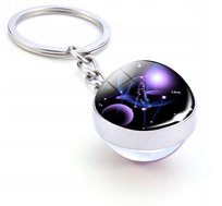 Breloczek do kluczy zawieszka waga gwiazdy konstelacje znak szklana kula