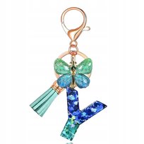 Breloczek z literką Y i motylem - elegancki dodatek