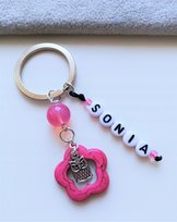 Brelok Breloczek Różowy Sowa Kwiat Howlit Imię