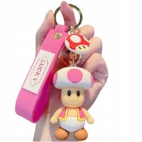 Brelok Do Kluczy Breloczek Zawieszka Super Mario Bros Grzybek Różowy