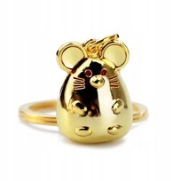 Brelok do kluczy piękna złota myszka szczęśliwa mysza na szczęście dla Niej