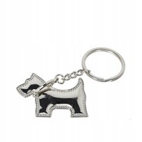 Brelok do kluczy prezent pies figurka ze srebrna obrożą sznaucer sznaucerek