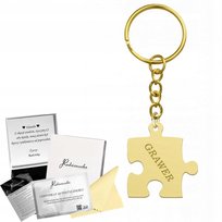Brelok do kluczy Puzzel Złoty Prezent SREBRO 925 GRAWER GRATIS ŻYCZENIA Radziszewska