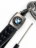 Brelok Do Kluczy Samochodowy BMW Metal Skóra Breloczek skórzany warkocz Inna marka