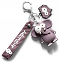 BRELOK do kluczy SŁOŃ z wielkimi oczami -- SŁOŃ -- NA PREZENT 3D