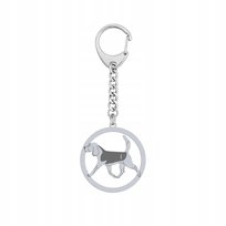 Brelok do kluczy Srebrny z psem Beagle 925 Prezent Biżuteria GRAWER GRATIS Mejk Jewellery
