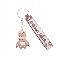 BRELOK DO KLUCZY zawieszka KOCIA ŁAPKA kot kotek BRĄZOWA PREZENT