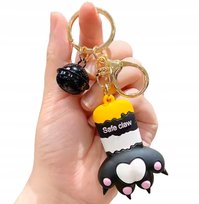 BRELOK DO KLUCZY zawieszka KOCIA ŁAPKA kot kotek CZARNY PREZENT XL