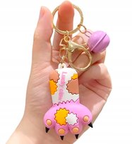 BRELOK DO KLUCZY zawieszka KOCIA ŁAPKA kot kotek RÓŻOWA PREZENT