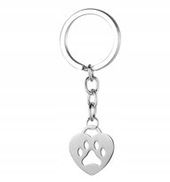 BRELOK DO KLUCZY zawieszka KOT PIES kotek piesek ŁAPKA SREBRNA PREZENT