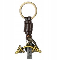 Brelok do kluczy złote hantle prezent dla chłopaka siłownia sztanga martwy