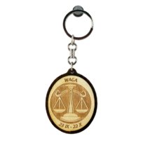 Brelok drewniany  znaki zodiaku. (Waga) Adarfirma