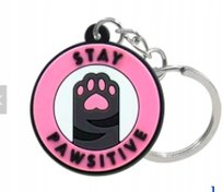 BRELOK KOCIA ŁAPKA KOT kotek różowy breloczek do Kluczy Plecak zawieszka 3D