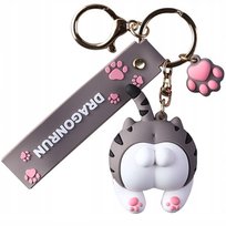 BRELOK kot kotek SZARY BRĄZOWY breloczek do Kluczy Plecak zawieszka 3D