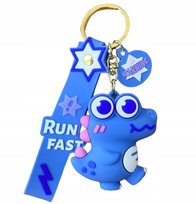 BRELOK KROKODYL NIEBIESKI srebrny breloczek do Kluczy Plecak zawieszka