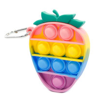 Brelok mini truskawka push bubble pop it tęczowa Midex