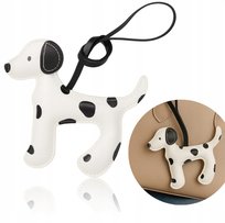 BRELOK PIES DO TOREBKI KLUCZY EKO SKÓRA BIAŁY PIESEK MODNY DODATEK WISIOREK