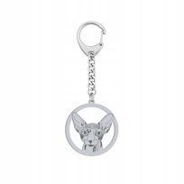 Brelok Srebrny do kluczy Kot Sphynx 925 Biżuteria Prezent GRAWER GRATIS Mejk Jewellery