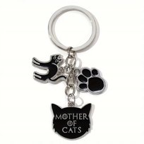 Brelok z kotem Mother of Cats zawieszka do torebki klucz prezent dla kociar