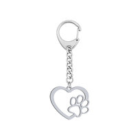 Brelok z Sercem i łapką srebro GRAWER - MEJK Jewellery Radziszewska