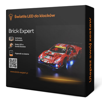 Brick Expert, Oświetlenie LED, do klocków, Ferrari 488 GTE 42125 Technic - Brick Expert