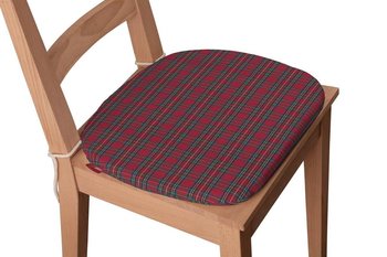 Bristol Siedzisko Bartek na krzesło, czerwony, zielony, krata, 40x37x2,5 cm - Dekoria