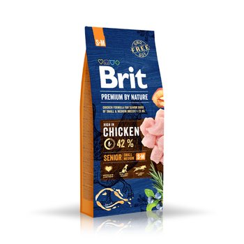 Brit, karma dla psów, Premium By Nature Senior Small/Medium S+M, chicken 42% kurczak 15kg - Brit
