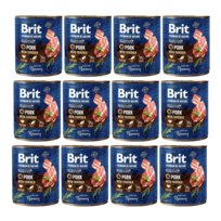 BRIT PREMIUM BY NATURE PORK&TRACHEA 12x800g