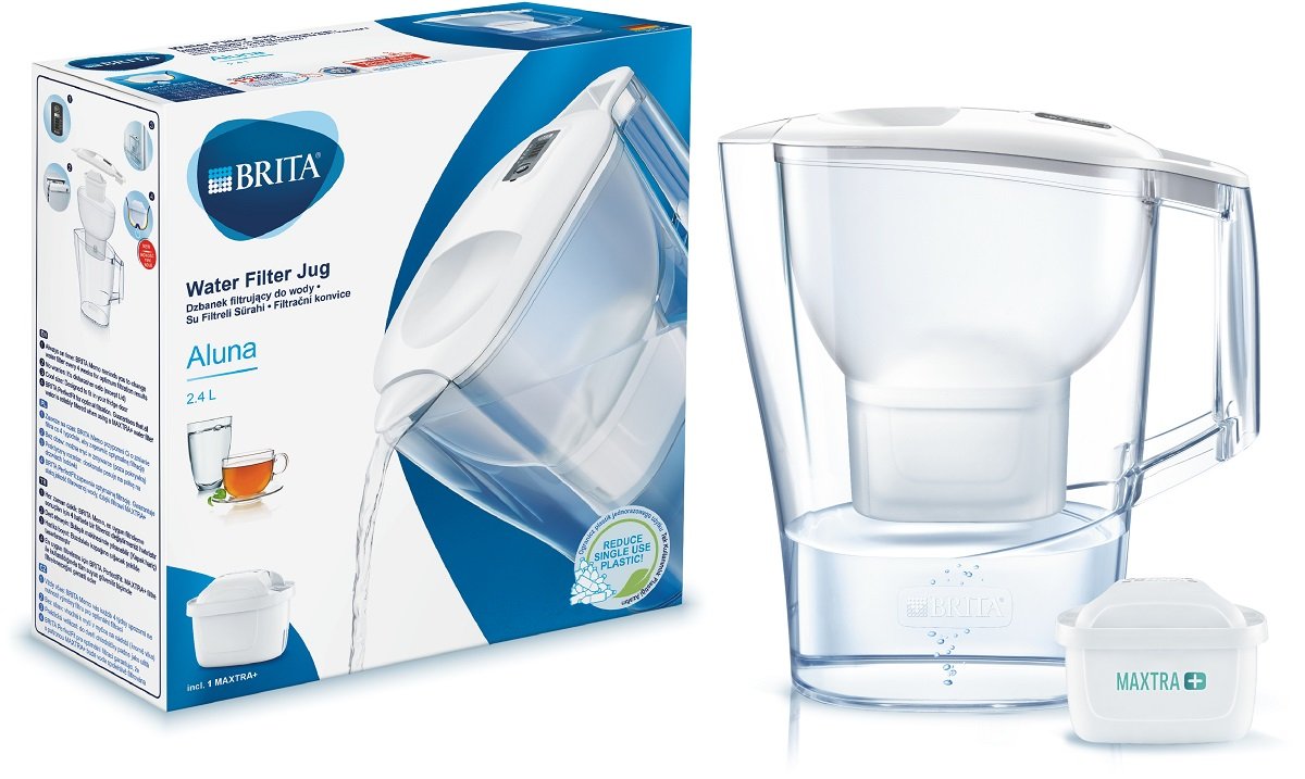 Brita, dzbanek z filtrem i wkładem Aluna MX + Pure, biały, 2,4L