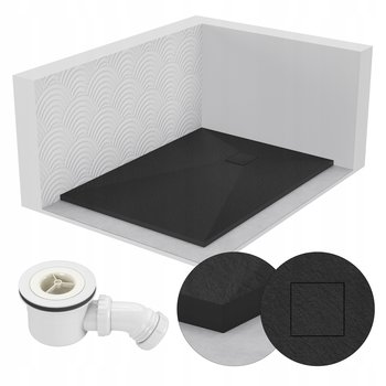Brodzik Prysznicowy Prostokątny 110X70 Kamienny Stone 2,6 Cm Czarny + Syfon - SEVANTE