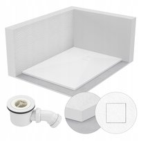 Brodzik Prysznicowy Prostokątny 90X70 Kamienny Stone 2,6 Cm Biały + Syfon