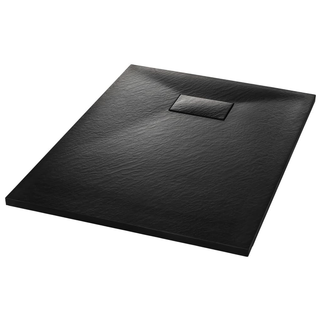 Brodzik prysznicowy vidaXL, czarny, 100x70 cm
