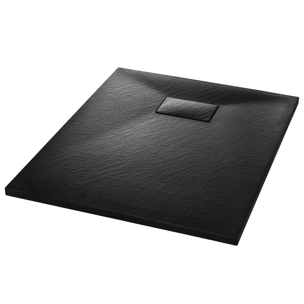 Brodzik prysznicowy vidaXL, czarny, 90x70 cm